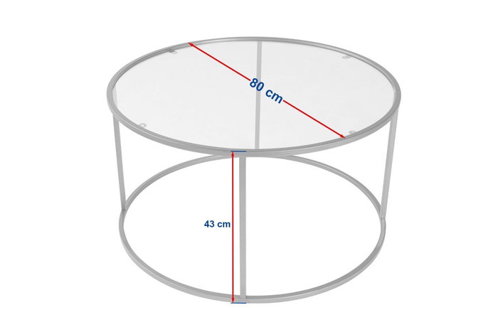 Nordure Mesa de Café 80 Dorada y Transparente con Tapa de Vidrio Templado para Sala de Estar, 80x80x43 cm
